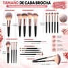 Set de Brochas para Maquillaje 20 Piezas con Estuche(Oro negro)