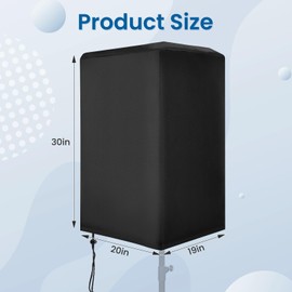 2 Pack Speaker Covers 15 Inch Waterproof Oxford Fabric Outdoor PA/DJ Speaker Cover for Powered Speaker Mounted on Stand Protection 30"x 19"x20" Black