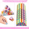 Runxin 64 PCS Novelty Pencil and Rubber Set,32 Cute Rubbers