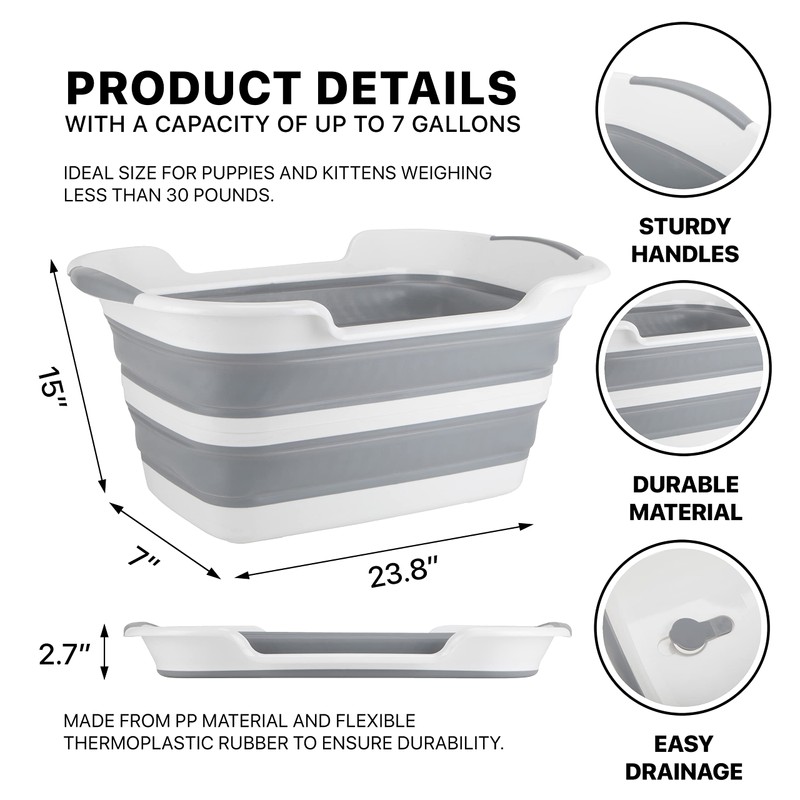 Gigco21 Collapsible Pet Bathtub with Water Drainage Hole and Plug