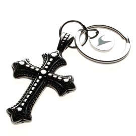 WAVEPIRATE® Stainless Steel Key Chain Cross for Men and Women, silver, Keyring