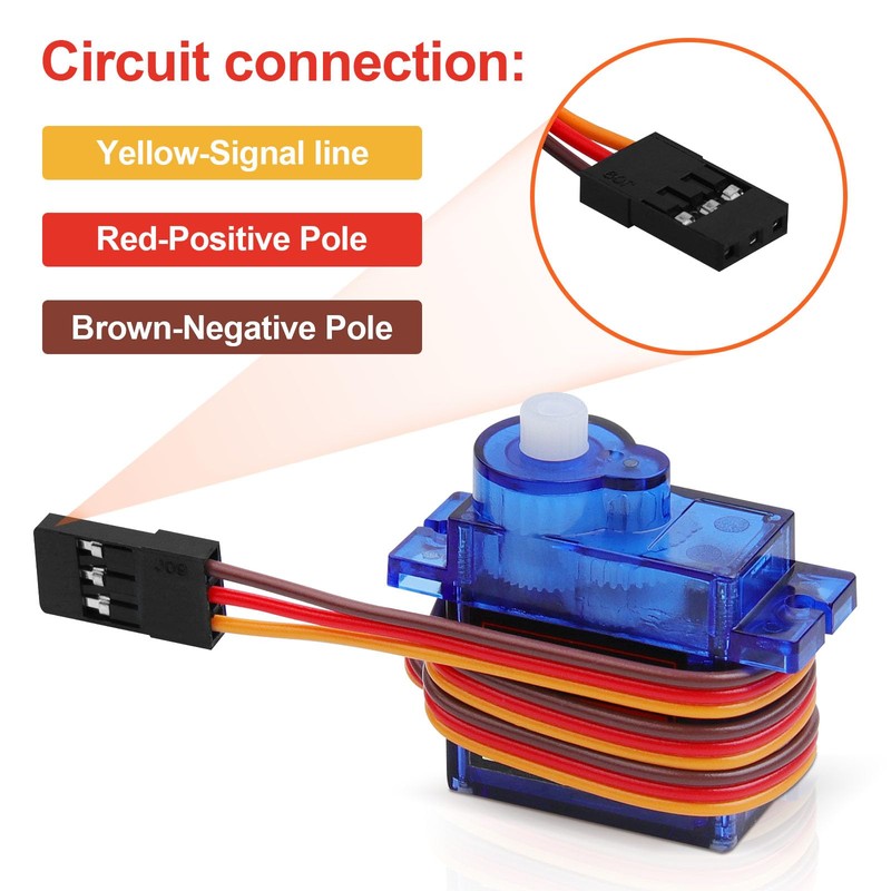 Beffkkip 4Pcs SG90 9g Micro Servos for RC Robot Helicopter