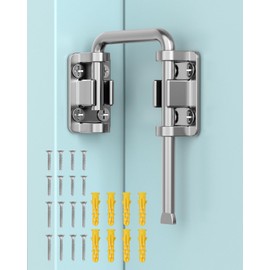 MeBantoo 2.36 Inch U Patio Sliding Door Loop Lock Latch - Stainless Steel Home Security Loop Bolt Lock for Barn, Garden, Fence Gate, Window - Multi-Angle Installation Option (Silver-1 Pc)