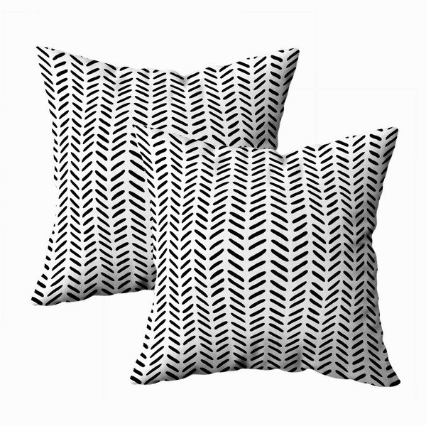 TOMWISH Decor Pillow Covers,TOMKEY 2 Packs Hidden Zippered 18X18Inch Black