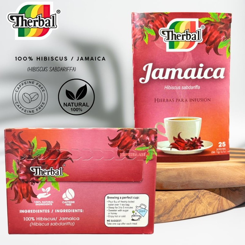 Jamaica Té (Hibiscus Tea) - 25 Tea Bags - Vegan,