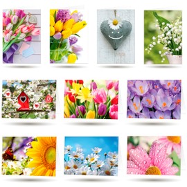 50 Greeting Cards Blank Art Photo with Envelope Folding Cards 17 x 12 cm