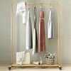 FONECHIN Industrial Gold Clothing Racks on Wheels, Boutique Display Gold