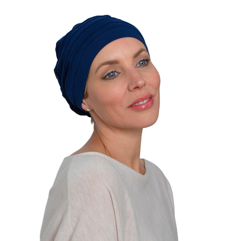 Deresina Harmony Volume Headwear Bamboo Chemo Hat for Women, navy,