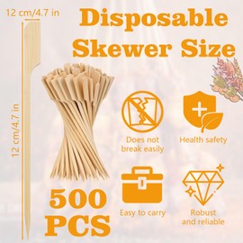Bambusspieße für Vorspeisen, Cocktailspieße, Holzspieße für Grillen, Bambusstäbe für Sandwichs, 5 Stück