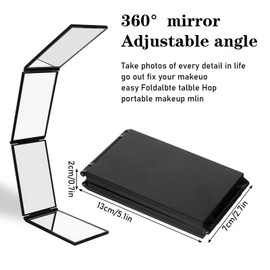 Self Cut Mirror Foldable Makeup Mirror 360 Degree Handheld Desktop DIY Haircut Tool Styling Grooming for Men 4 Way Mirrors 360 Mirrors for Women for Braiding