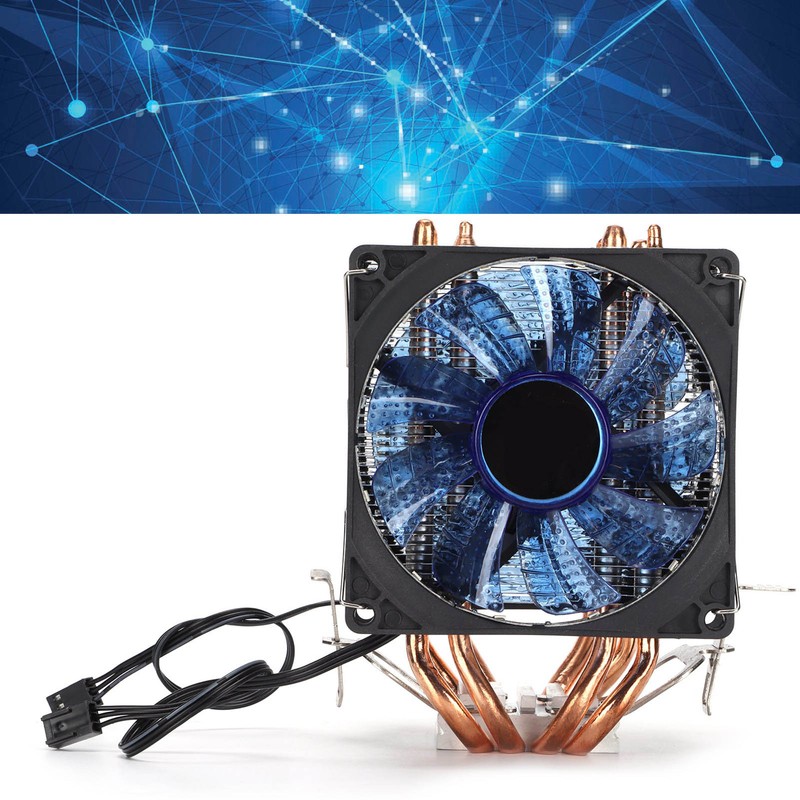 CPU Air Cooler Dual Tower 4 Heatpipes LED Light CPU