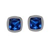 Silvershake 1.2 ctw 5 mm Cushion Shape Created Blue Sapphire