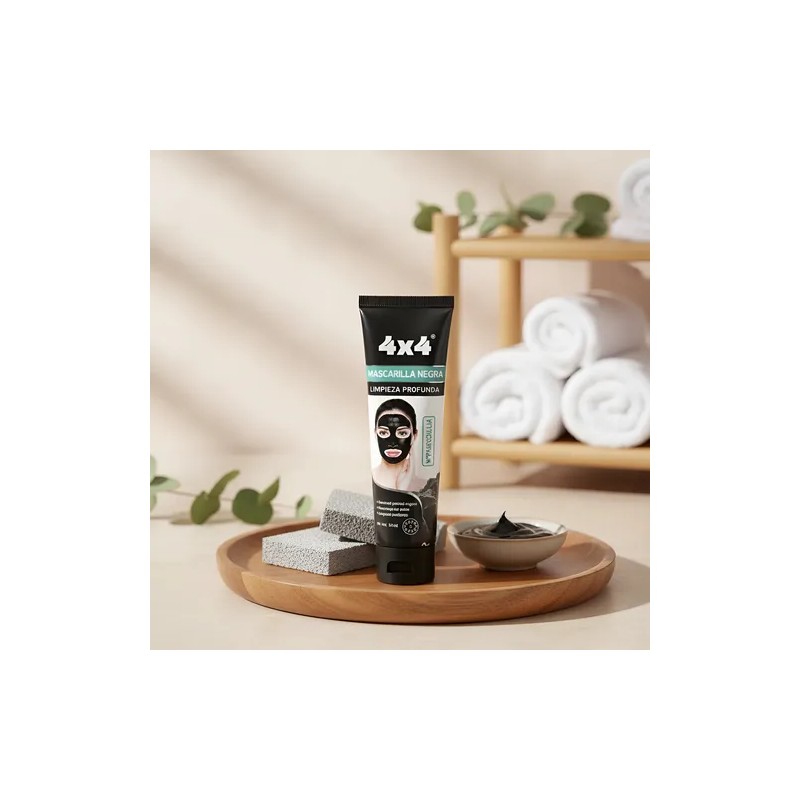 Mascarilla Negra Facial 4x4 Con Carbon Activado 120ml