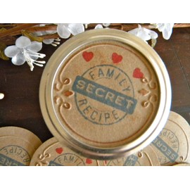 Mason Jar Labels Canning Lid Inserts Family Secret Recipe Jam Toppers