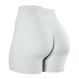 AUROLA Power Scrunch Butt - Pantalones cortos de entrenamiento para mujer, sin costuras, pantalones cortos de gimnasio de cintura alta, control de abdomen y yoga, Blanc de Blanc, M