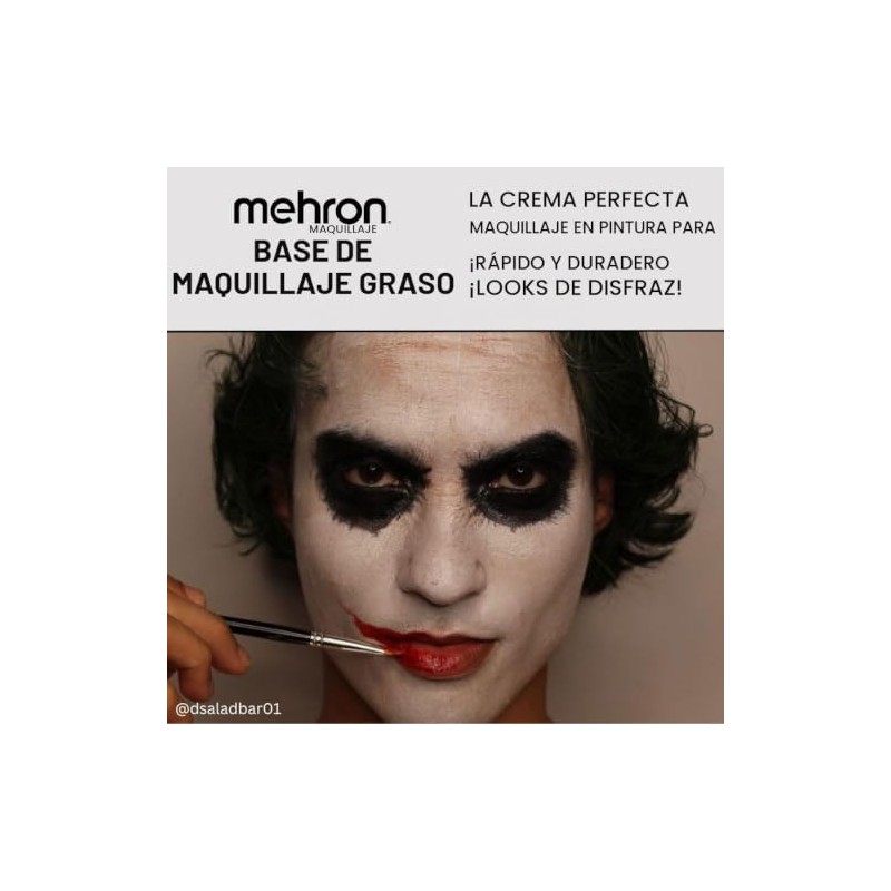 Mehron Greasepaint- Base de maquillaje(1.25 onzas), Negro