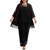 3 Piece Mother of The Bride Pant Suits Plus Size