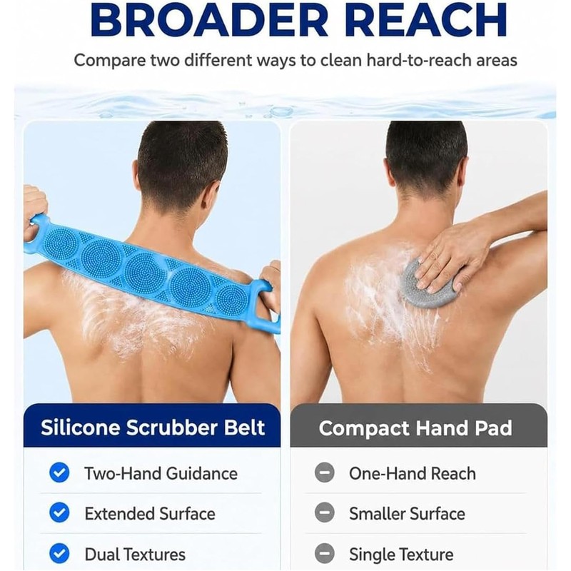 Cepillo Exfoliante de Silicona para Espalda de Doble Cara con