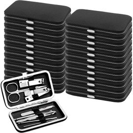 Terdey Kit De Manicura De 24 Unidades A Granel, Kit De Cortaúñas De Acero Inoxidable, Cortaúñas Resistentes Para Uñas De Los Pies, Kit De Pedicura Personal (8 En 1, Negro)