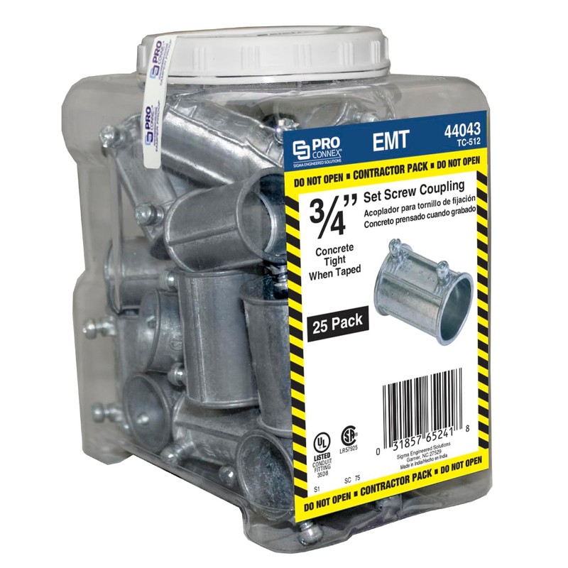 SIGMA ENGINEERED SOLUTIONS ProConnex TC-512 EMT Set Screw Coupling 3/4"