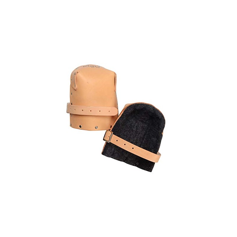 Kunys KP299 Heavy Duty Leather Thick Felt Knee Pads, Black
