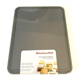 KitchenAid 11X14-inch Nonslip Cutting Board Solid Gray Trench Dishwasher Safe