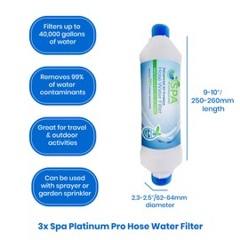 All Purpose Hose Water Filter for Pools, Spas, and RVs | Pack of 3 High Performance Water Filtration System | Filters Up to 40,000 Gallons for Clean and Safe Water Use