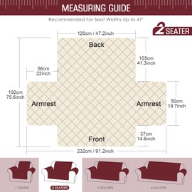 TAOCOCO Sofa Covers 2 Seater,Settee Covers,Non Slip Sofa Covers,Sofa Slipcovers,Pet Couch Covers,Washable Sofa Protectors for Dogs(Red)