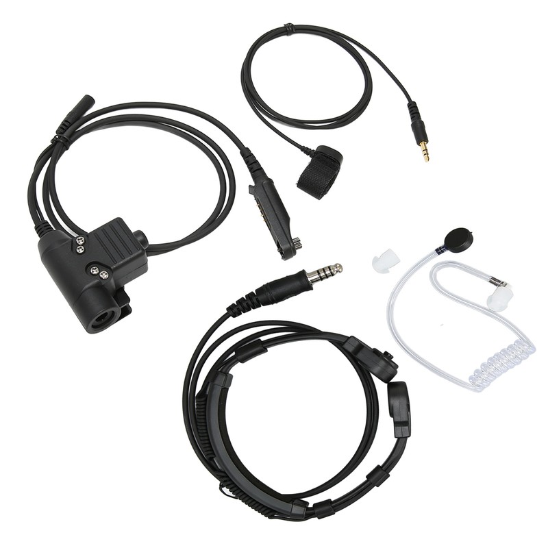 Throat Mic Headset 7.1mm Plug with PTT Adapter Push to