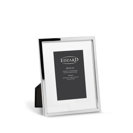 EDZARD Rivoli Picture Frame with Mount for Photo 10 x 15 cm Elegant Silver-Plated Tarnish-Resistant with Velvet Backing Includes 2 Hangers Photo Frame for Standing and Hanging