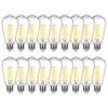 Sigalux Edison Bulbs, E26 LED Bulb ST58 Filament Clear Non-Dimmable
