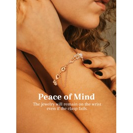 DoDoBeads Magnetic Clasps with Safety Chain - 4 Pack Gold Bracelet and Necklace Clasps with Safety Chain,Magnetic Jewellery Clasp Converters for Jewellery Bracelet Necklace Making