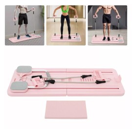 Pilates Reformer, Foldable Pilates Reformer Home Gym Equipment, PINK