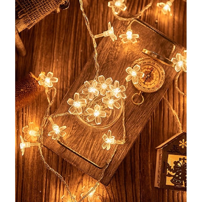 WFGGEH Flower String Lights, 10ft 20 LED USB Powered Cherry