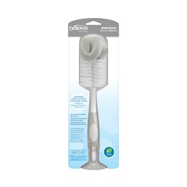 Dr. Brown's Reusable Sponge Baby Bottle Cleaning Brush with Suction Cup Stand, Scrubber and Nipple Cleaner, BPA-Free, Gray, 1-Pack