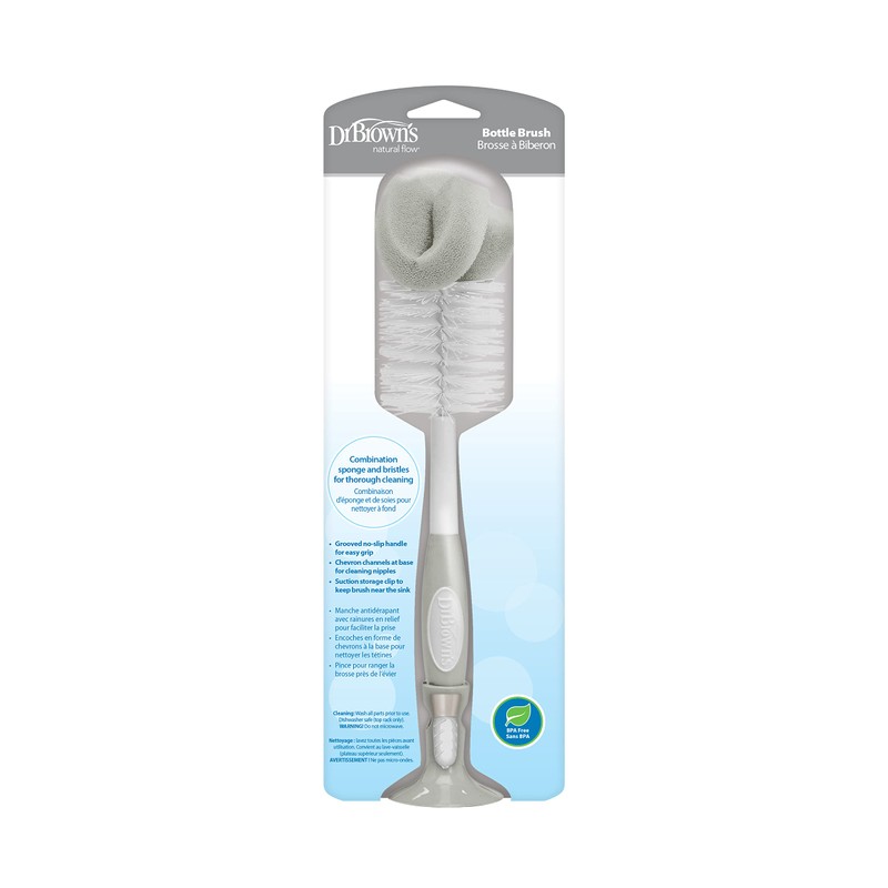 Dr. Brown's Reusable Sponge Baby Bottle Cleaning Brush with Suction