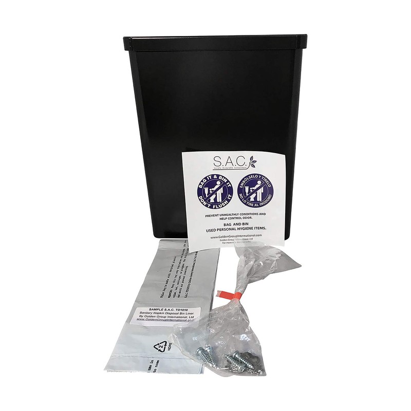 S.A.C. TD1000BK Sanitary Napkin and Tampon Disposal Receptacle – Surface