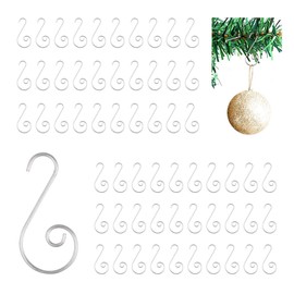 funvce Ornament Hooks 100pcs, Christmas Tree Bauble Hooks Stainless Steel Xmas Ornament S Hangers Perfect for Art Craft Decorations