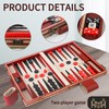 15 Inches Backgammon Sets for Adults Leather Travel Backgammon Set