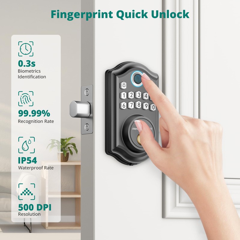 AkaGear Keyless Entry Door Lock with Fingerprint - Door Locks