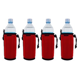 Blank Neoprene Water Bottle Coolie (4 Pack, Red)