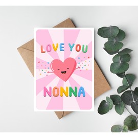 PTDShops Love You Nonna Card - Cute Birthday Card For Nonna - Mother's Day Gifts - Greeting Card For Anniversary - Thank You- I Love You Nonna Card - New Nonna Card