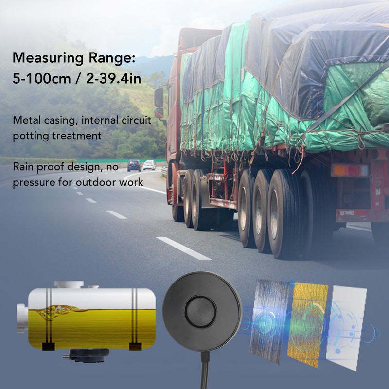 Ultrasonic Fuel Level Sensor Stainless Steel Shell Rainproof Non Contact