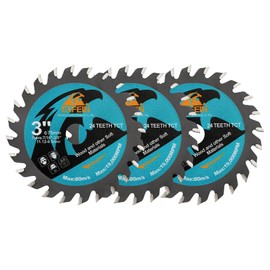EXFEIN 3 Inch TCT Cutting Discs 3pcs - Carbide Tipped Teeth 24T Compact Circular Saw Blade for Wood Plastic, with 9.5MM-11.12mm Arbor