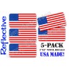 Unbranded/Generic 5pack REFLECTIVE American Flags Hard Hat Stickers - Helmet Decals USA Old Glory