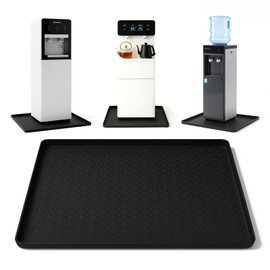 HOSASSPER Water Cooler Mat, Water Dispenser Mat, 22"x19" Non-Slip Silicone Waterproof Floor Protector for Under Water Cooler or Fountain, for Kitchen, Office, Bedroom, Bar (Black)