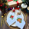 HCRAFT Embroidered Cotton Table Napkin, Cloth Napkins Set of 4