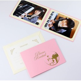 Photo Mount Piano Piano Recital Pocket Backing tanto "Piano Recital/Girl" 2l2.0u Surface (Horizontal) , whites