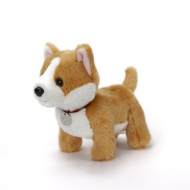Plushland Realistic Stuffed Dog Stuffed Animals Plush Toys Collar, Premium Pawpal Stuffed Plush Puppy Cats and Dogs Toy for Boys and Girls 8 Inches (Corgi with Collar)