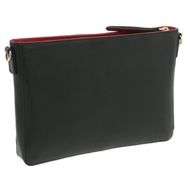 Mala Leather Mason Collection 7191_27 Small Leather Shoulder Bag, Black/red